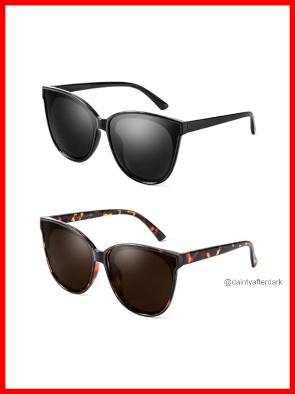 Polarized UV400 Cat Eye Sunglasses Women Oversized TR90 Lightweight